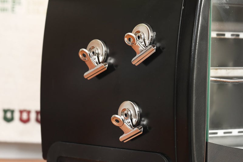 Ninth Five Strong Magnetic Clips - Heavy Duty Refrigerator Magnet Clips - 31mm Wide 12Pack Scratch Safe - Clip Magnets Best for House Office School Use, Hanging Home Decoration, Photo Displays - Image 5